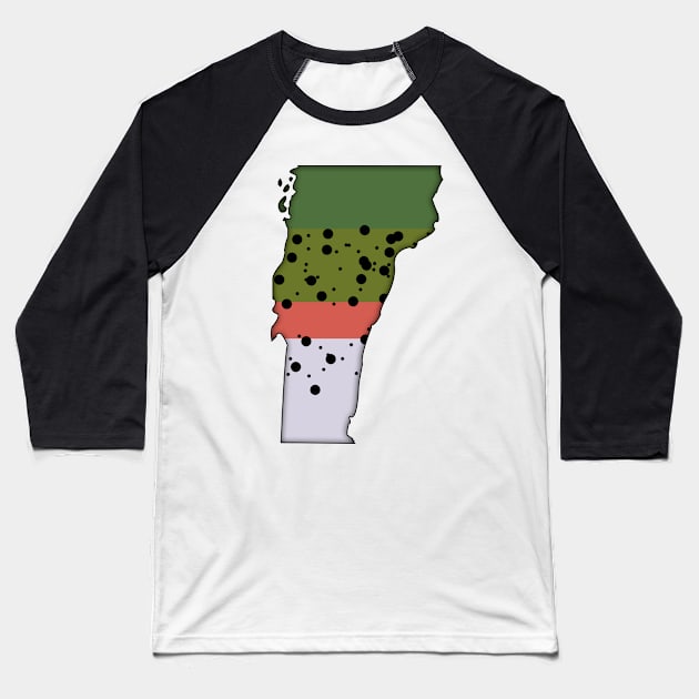 Vermont Trout Baseball T-Shirt by somekindofguru